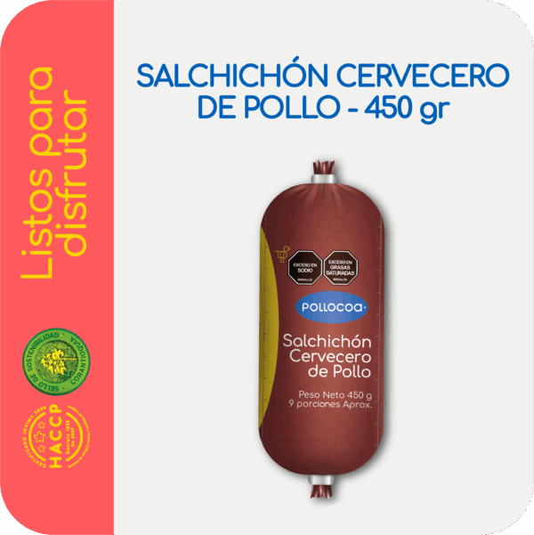 SALCHICHÓN CERVECERO DE POLLO X 450G