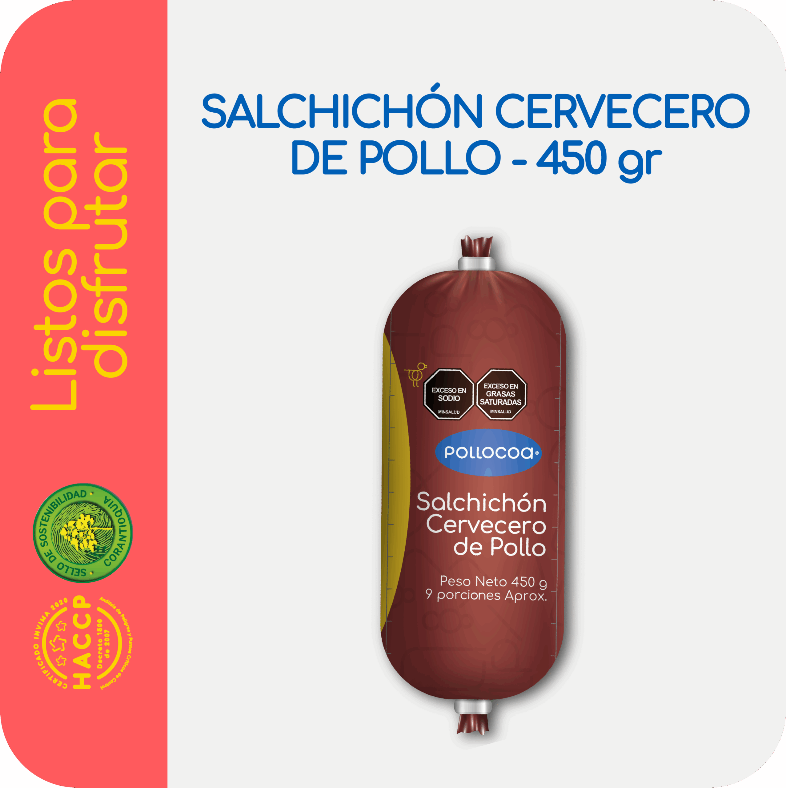 SALCHICHÓN CERVECERO DE POLLO X 450G